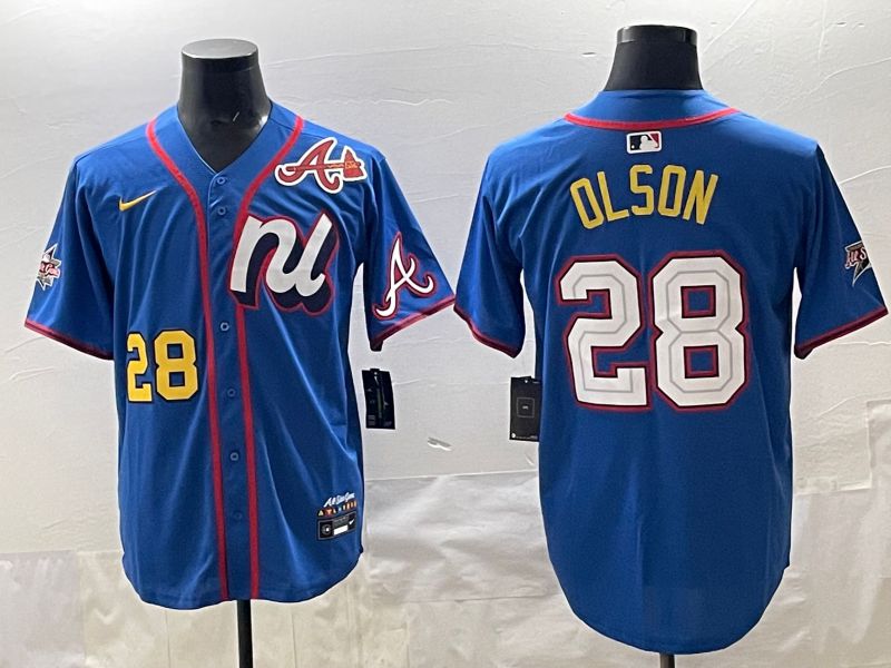 Men 2025 Atlanta Braves #28 Olson Blue All star Nike MLB Jersey style 03->atlanta braves->MLB Jersey